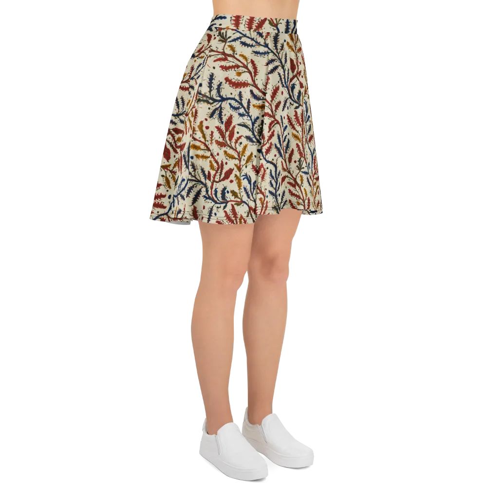 Crimson Seaweed on Skater Skirt — Right