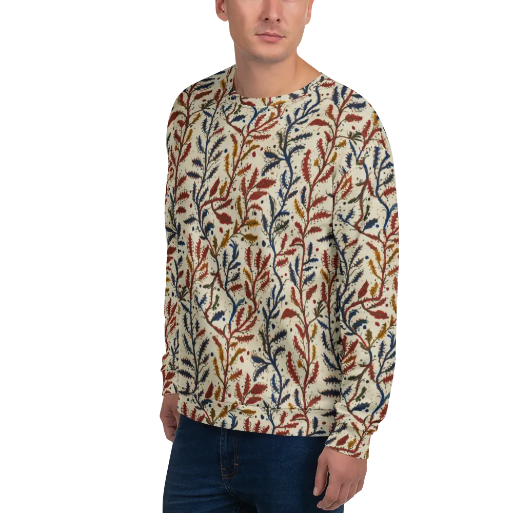 Crimson Seaweed on Sweatshirt — Left Front