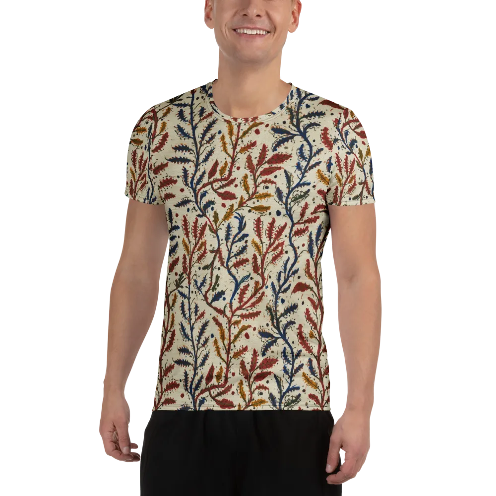 Crimson Seaweed on Men's Athletic T-Shirt — Front