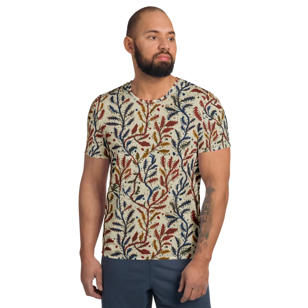 Crimson Seaweed on Men's Athletic T-Shirt — Front