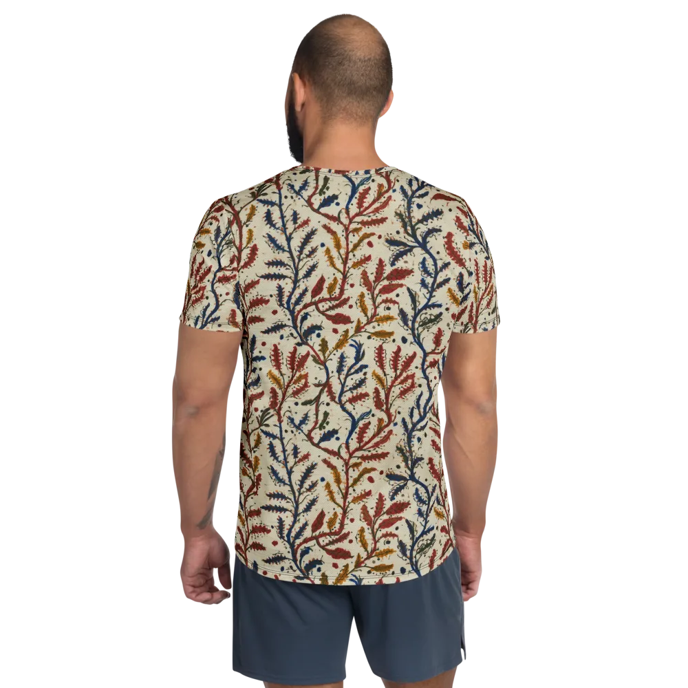Crimson Seaweed on Men's Athletic T-Shirt — Back
