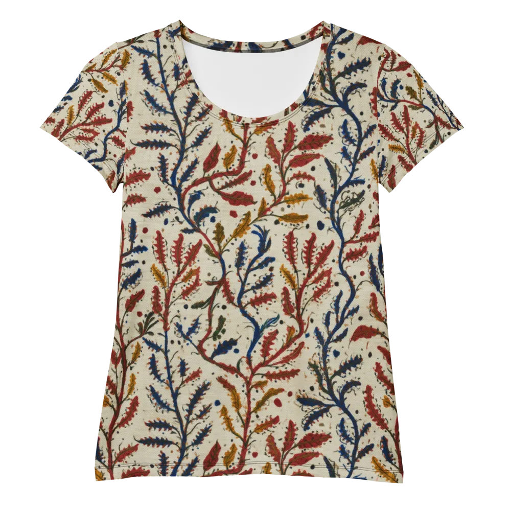 Crimson Seaweed on Women's Athletic T-Shirt — Front