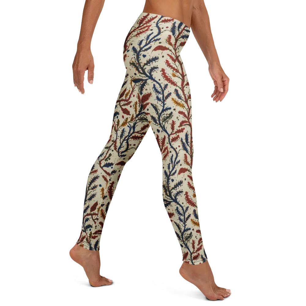 Crimson Seaweed on Leggings — Right