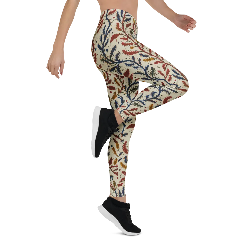 Crimson Seaweed on Leggings — Right