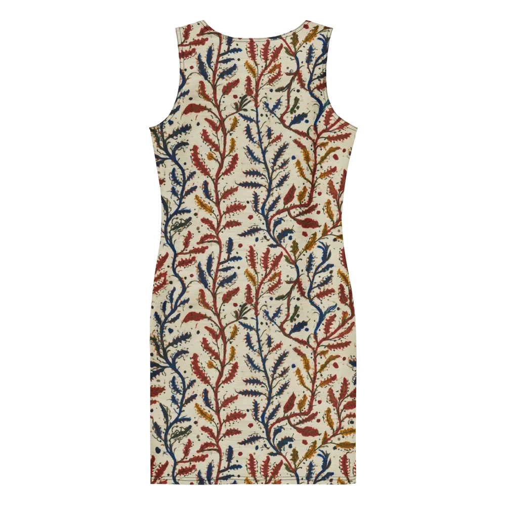 Crimson Seaweed on Bodycon Dress — Back