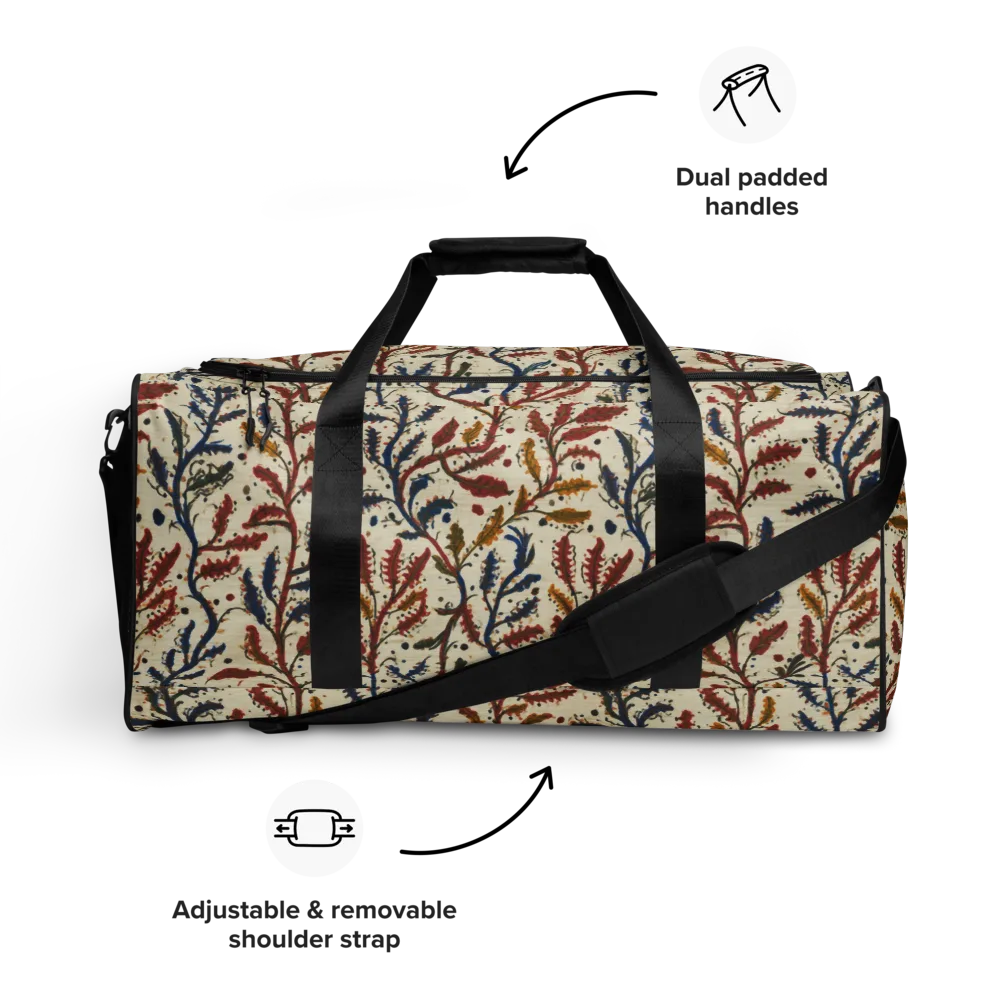 Crimson Seaweed on Duffle Bag — Front