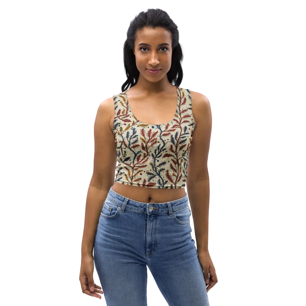 Crimson Seaweed on Crop Top — Front