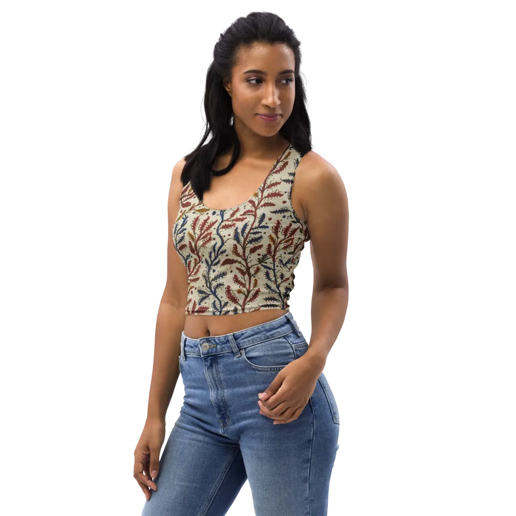 Crimson Seaweed on Crop Top — Left Front