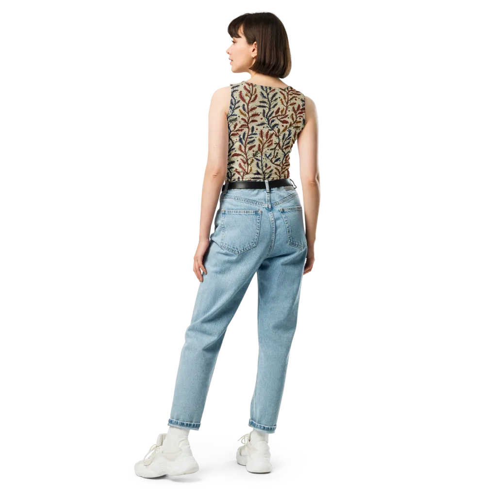 Crimson Seaweed on Crop Top — Back