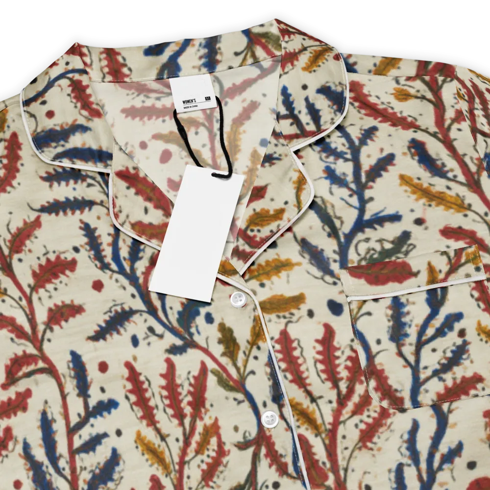 Crimson Seaweed on Women's Short Sleeve Pajama Top — Product details