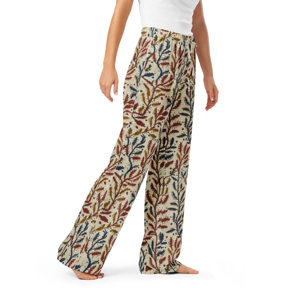 Crimson Seaweed on Women's Pajama Pants — Right Front