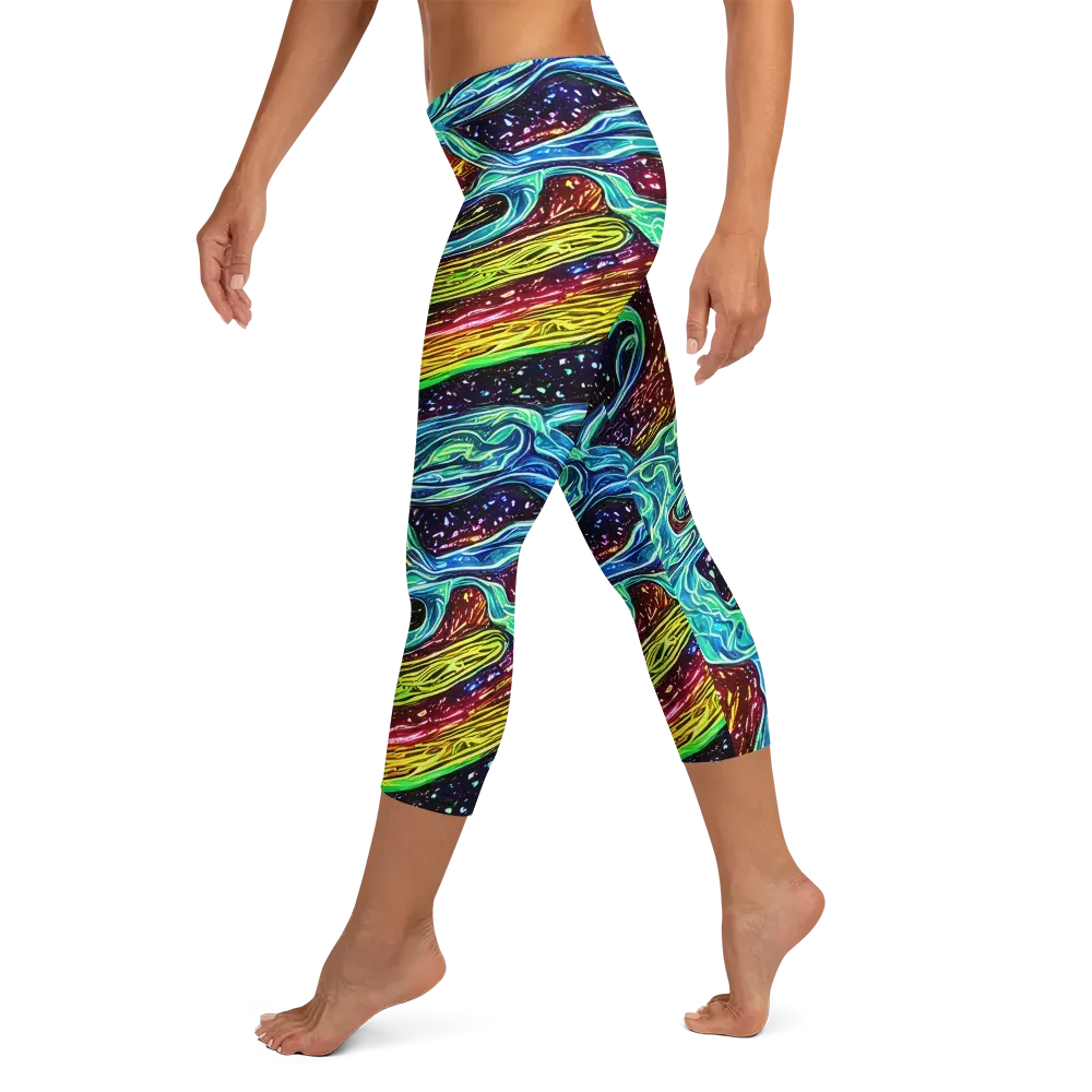 Acid Tide on Capri Leggings — Left