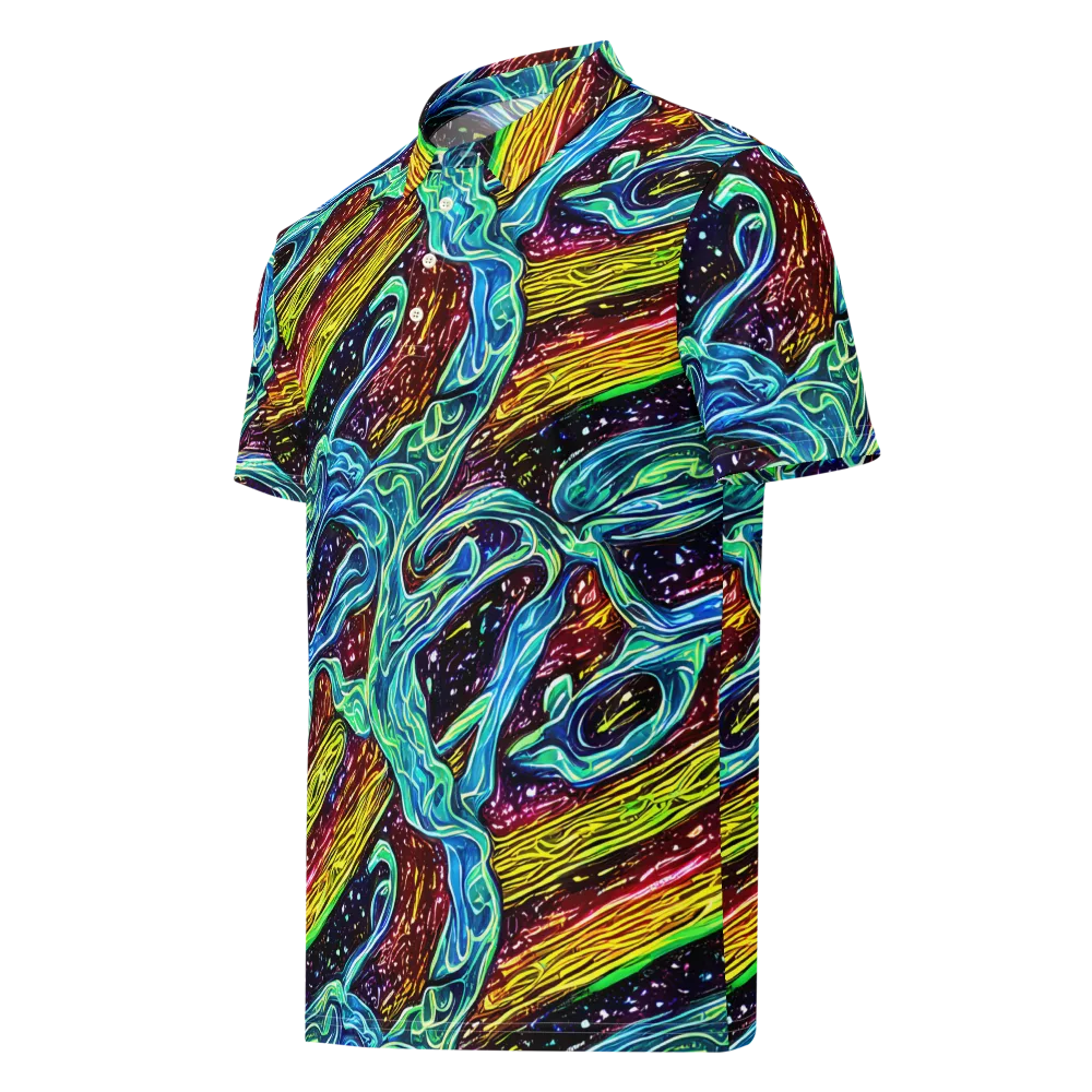 Acid Tide on Men's Slim Fit Polo Shirt — Left Front