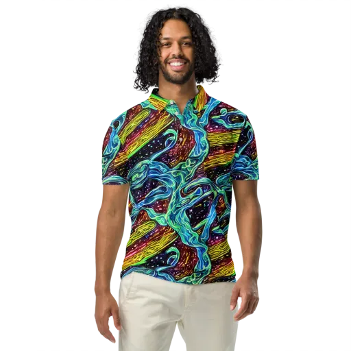 Acid Tide on a Men's Slim Fit Polo Shirt