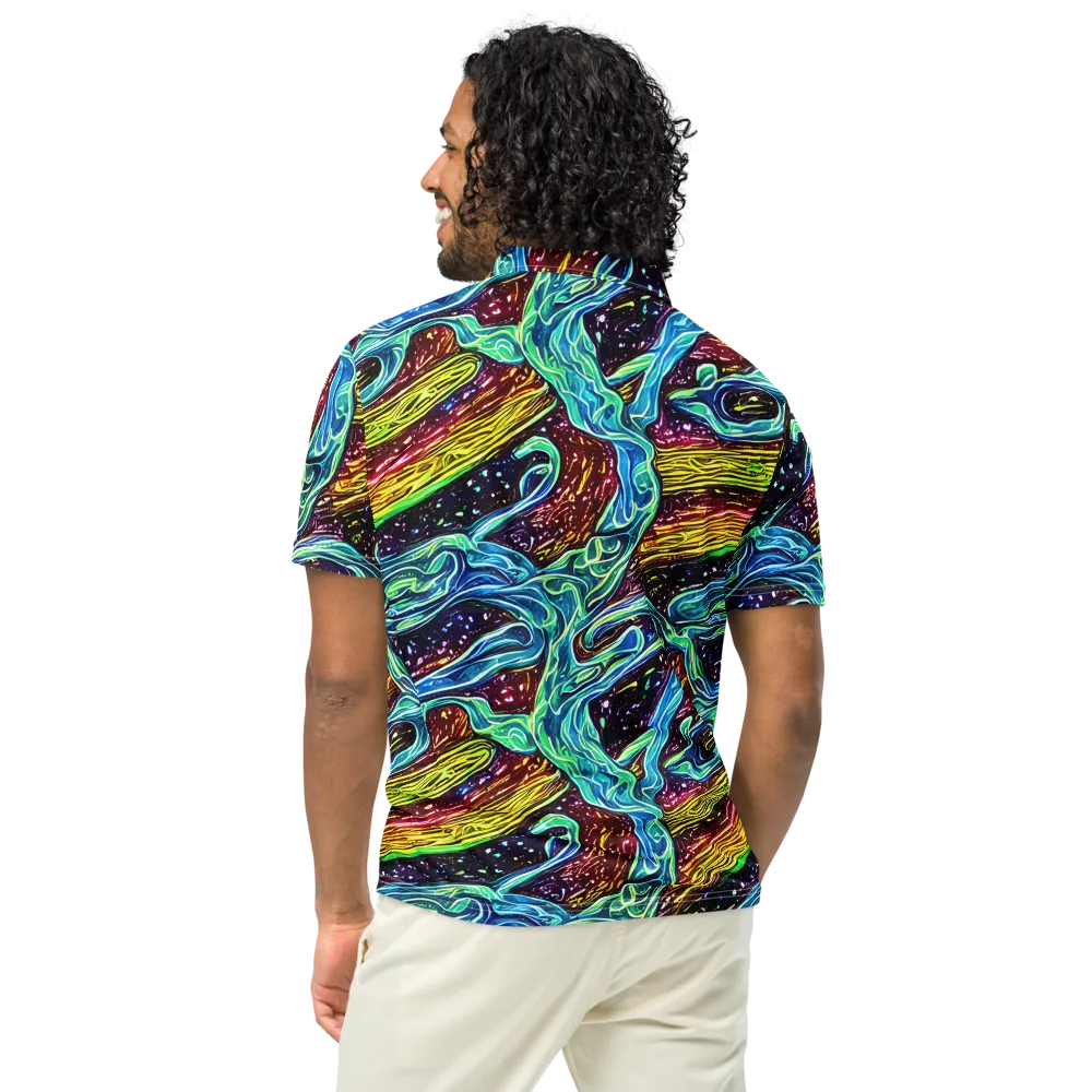 Acid Tide on Men's Slim Fit Polo Shirt — Back
