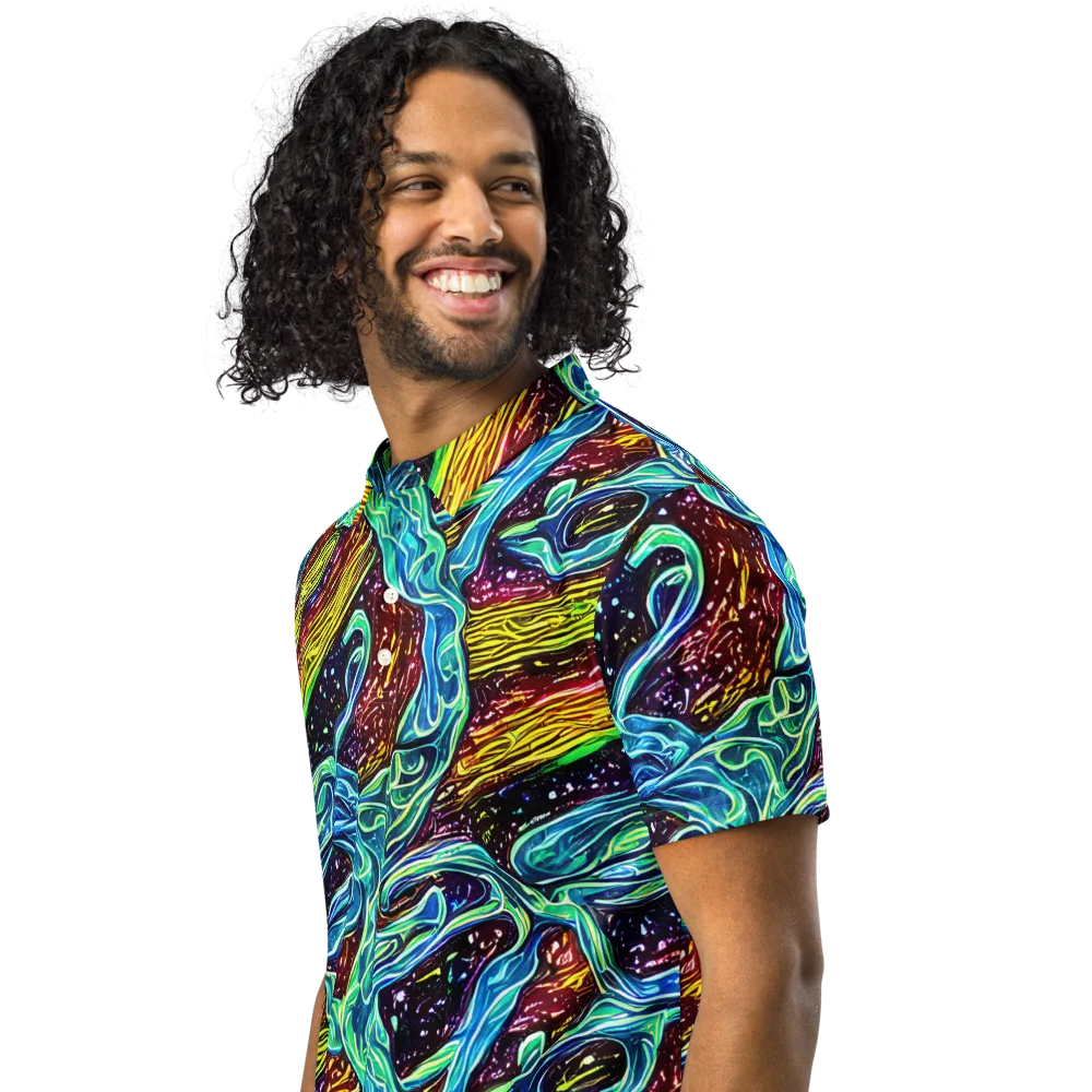 Acid Tide on Men's Slim Fit Polo Shirt — Left Front