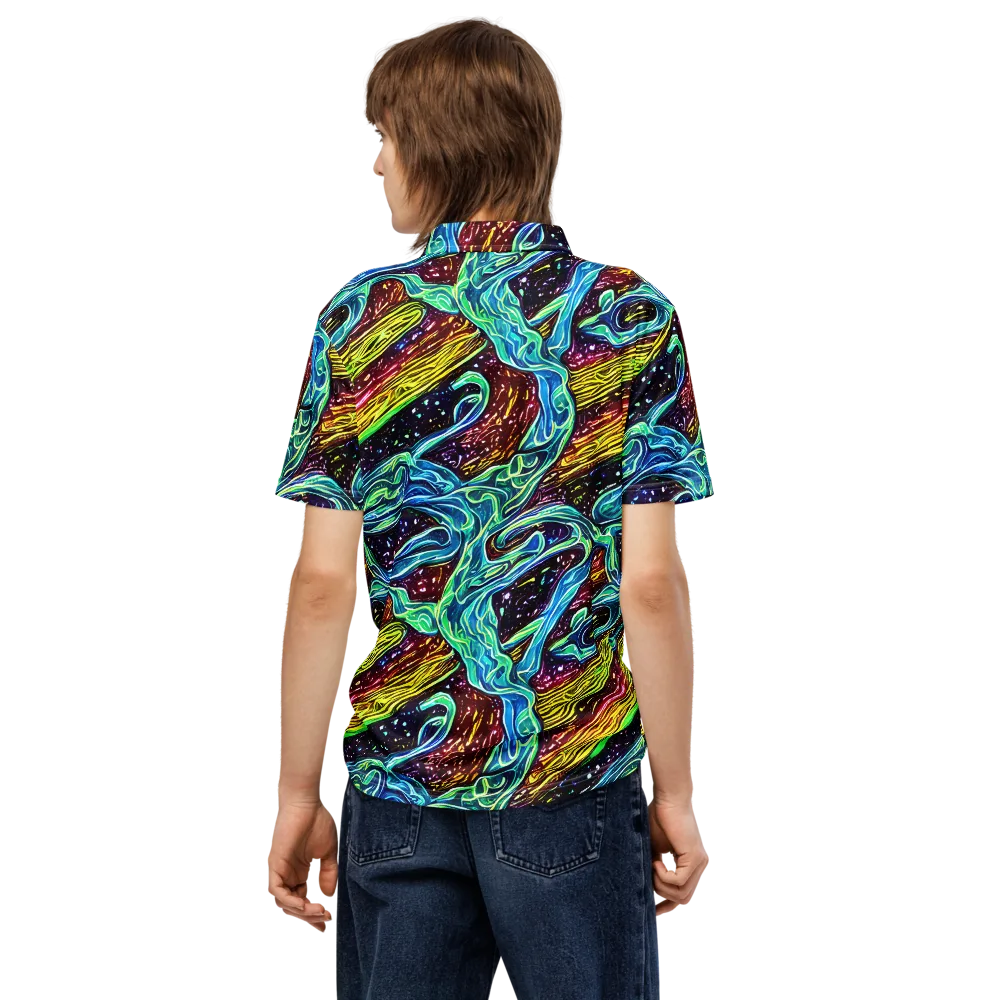 Acid Tide on Men's Slim Fit Polo Shirt — Back