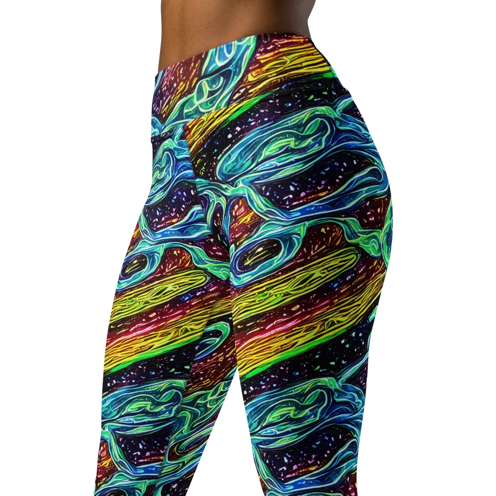 Acid Tide on Yoga Leggings — Left Front