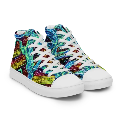 Acid Tide on a Men's High Top Canvas Shoes