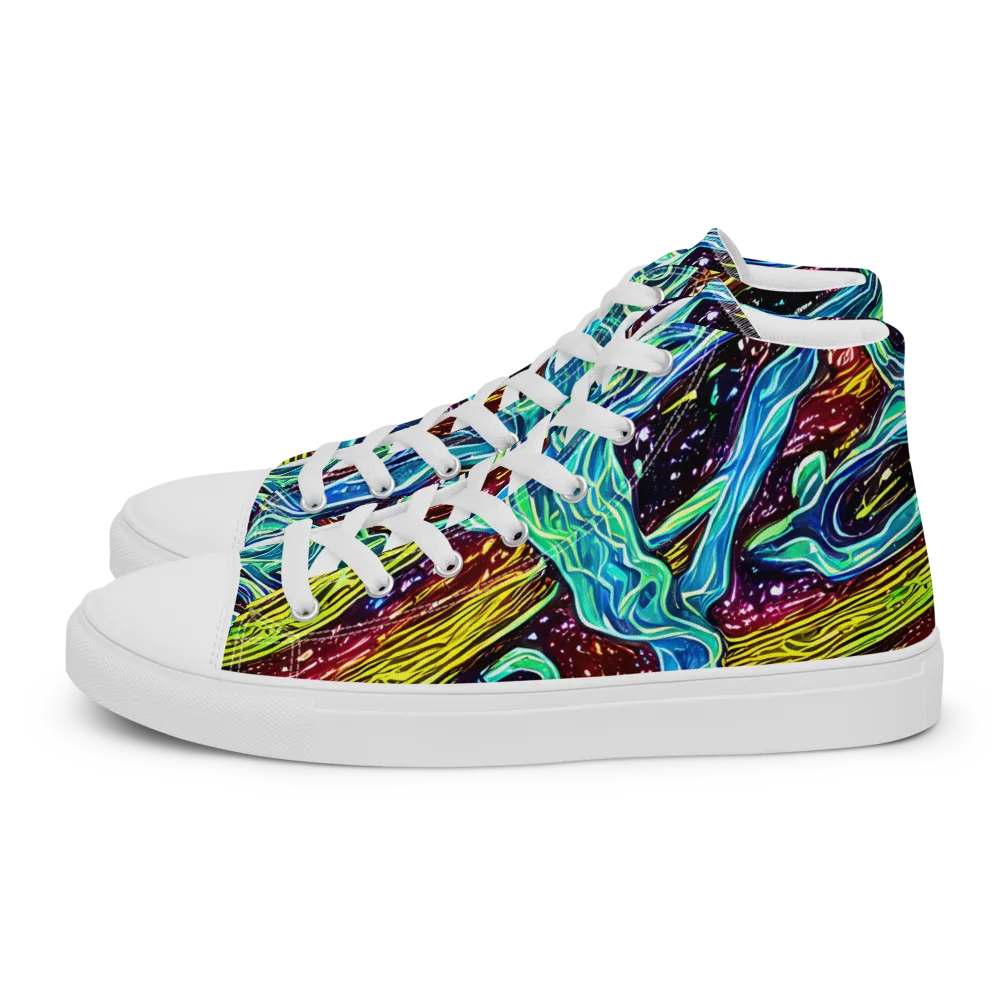 Acid Tide on Men's High Top Canvas Shoes — Left