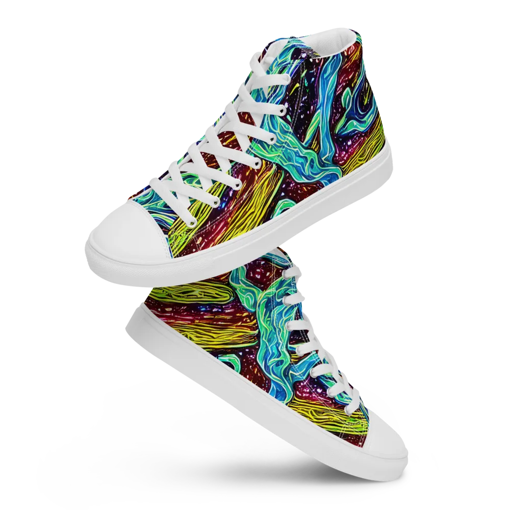 Acid Tide on Men's High Top Canvas Shoes — Front