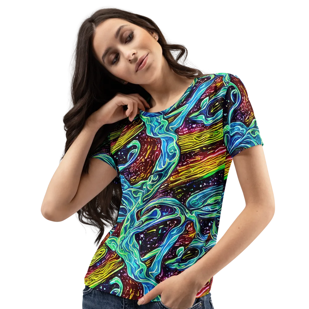 Acid Tide on Women's Crew Neck T-Shirt — Left Front