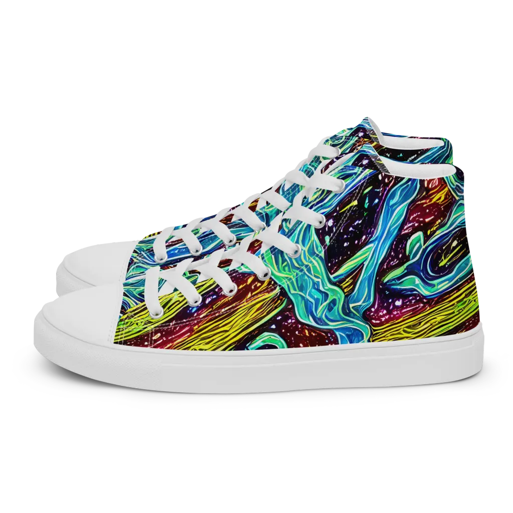 Acid Tide on Women's High Top Canvas Shoes — Left