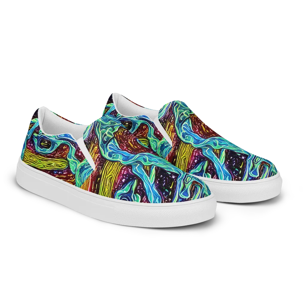 Acid Tide on Men's Slip-On Canvas Shoes — Right Front