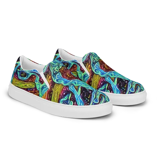 Acid Tide on a Men's Slip-On Canvas Shoes