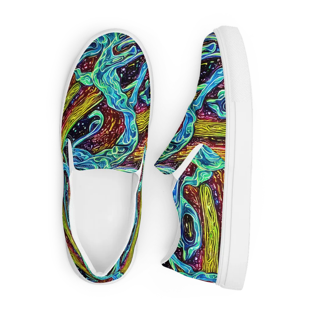 Acid Tide on Men's Slip-On Canvas Shoes — Front