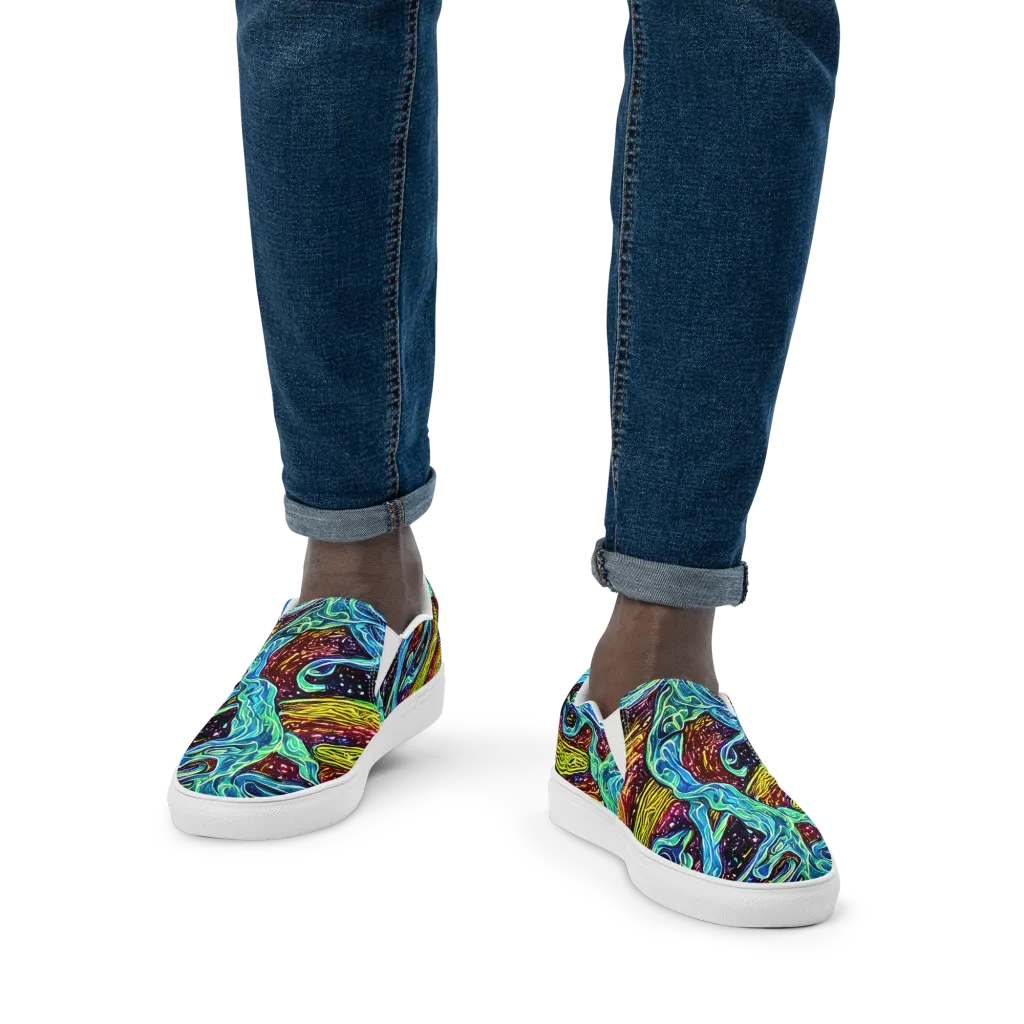 Acid Tide on Men's Slip-On Canvas Shoes — Front
