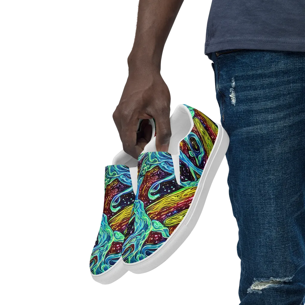 Acid Tide on Men's Slip-On Canvas Shoes — Left Front