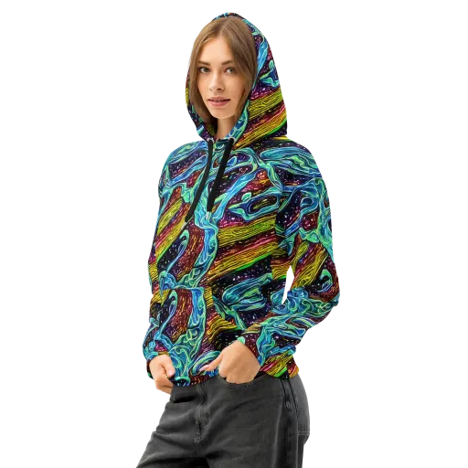 Acid Tide on a Cotton Hoodie