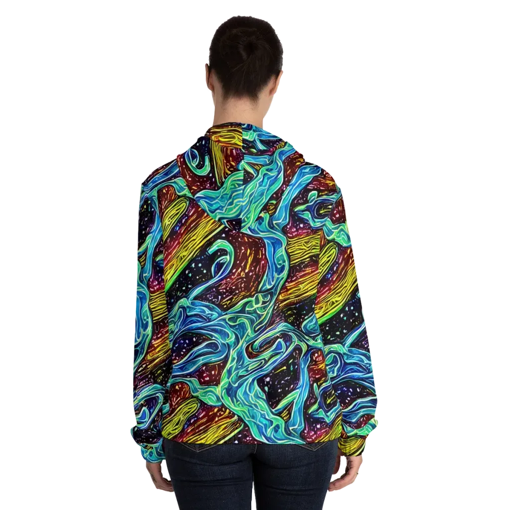 Acid Tide on Women's Full-Zip Hoodie — Back On Person