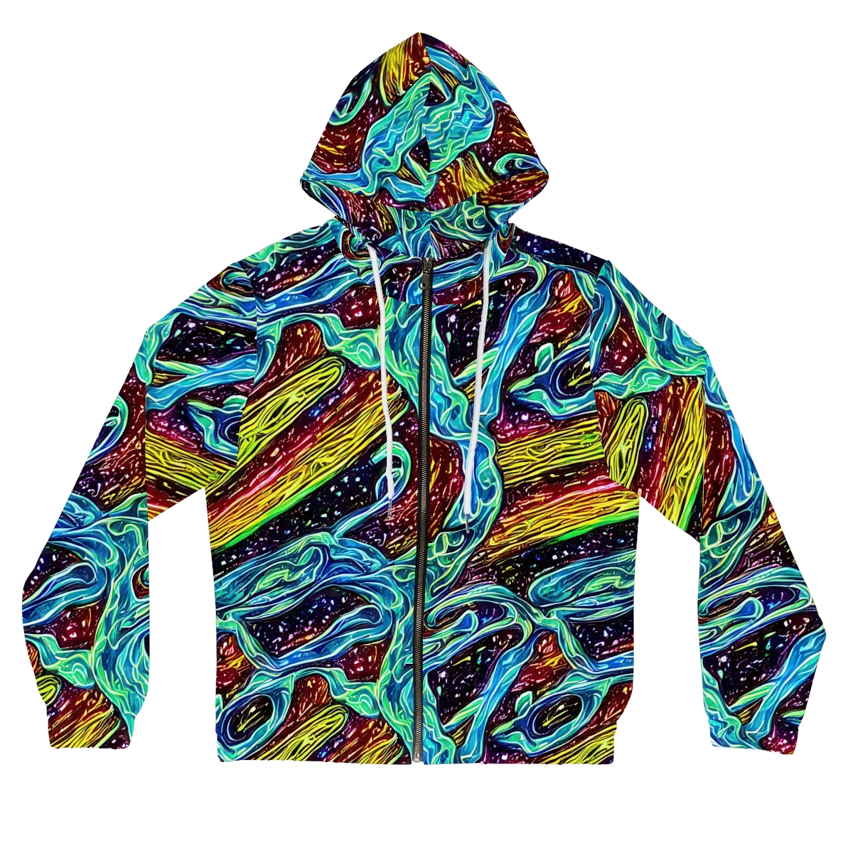 Acid Tide on Women's Full-Zip Hoodie — Front