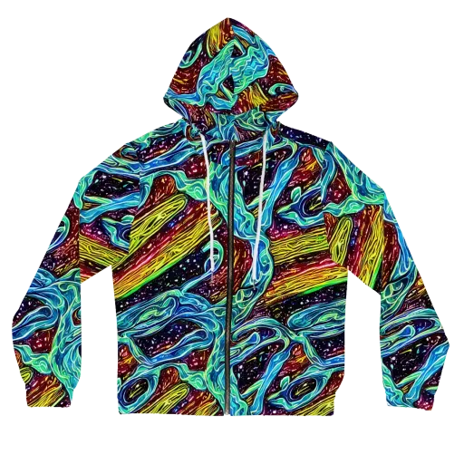 Acid Tide on a Women's Full-Zip Hoodie