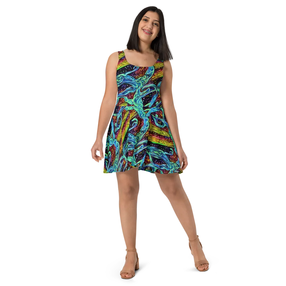 Acid Tide on Skater Dress — Front