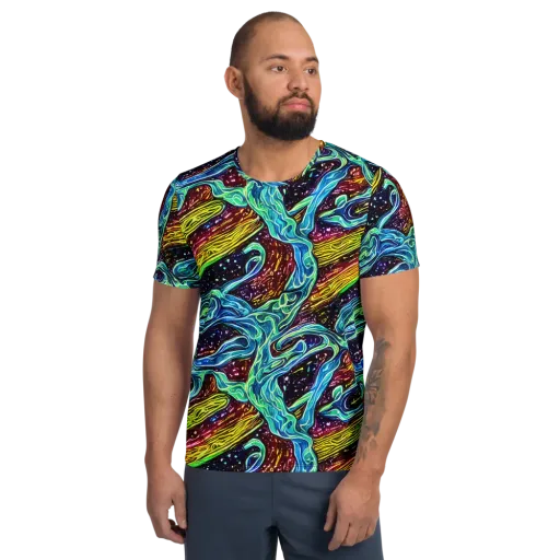 Acid Tide on a Men's Athletic T-Shirt