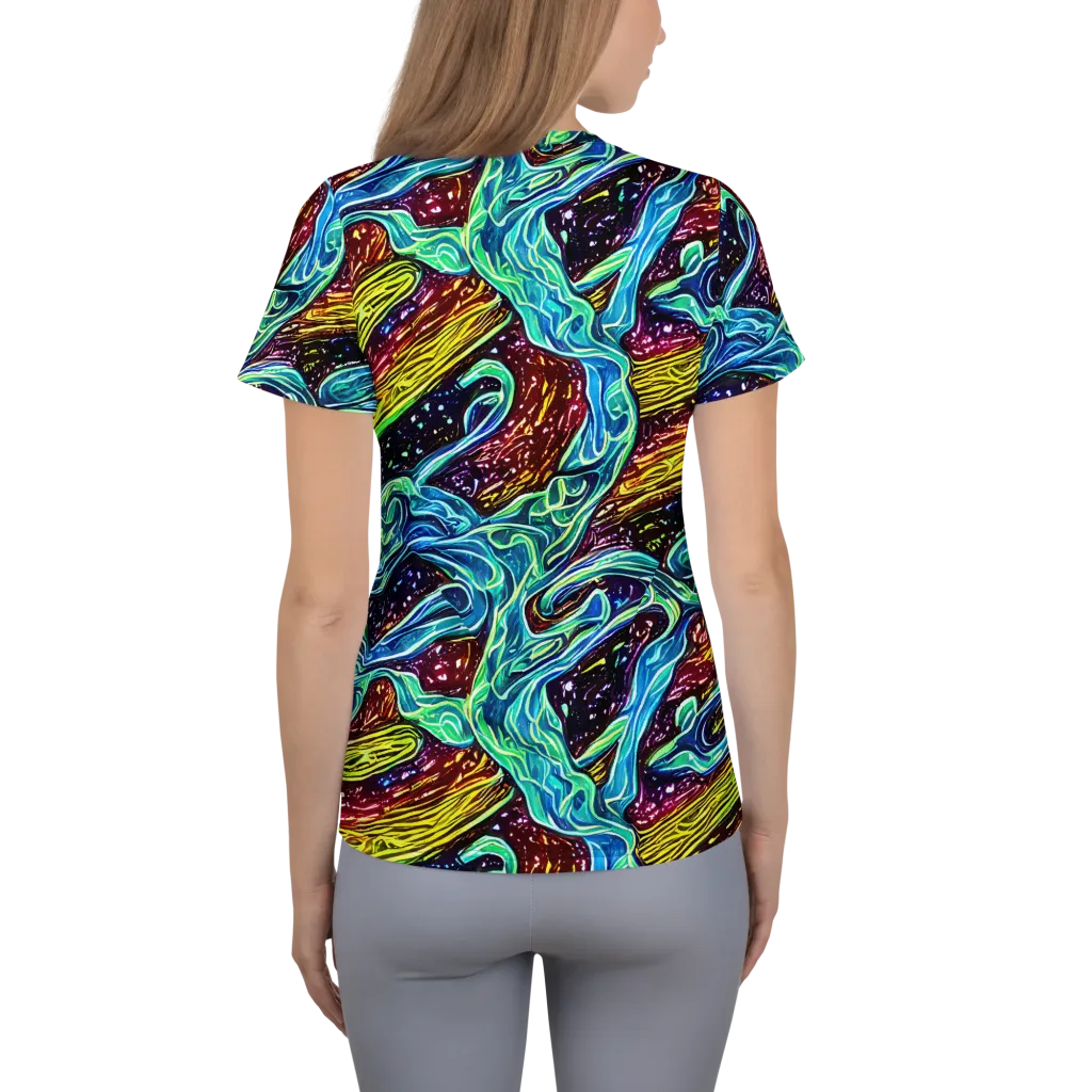 Acid Tide on Women's Athletic T-Shirt — Back