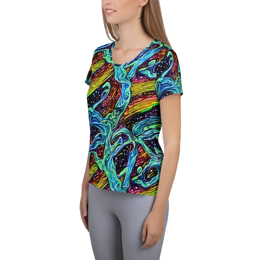 Acid Tide on Women's Athletic T-Shirt — Left