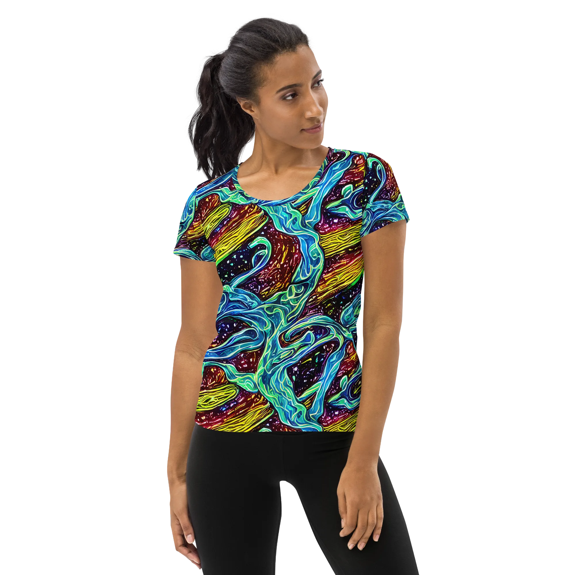 Acid Tide on Women's Athletic T-Shirt — Front
