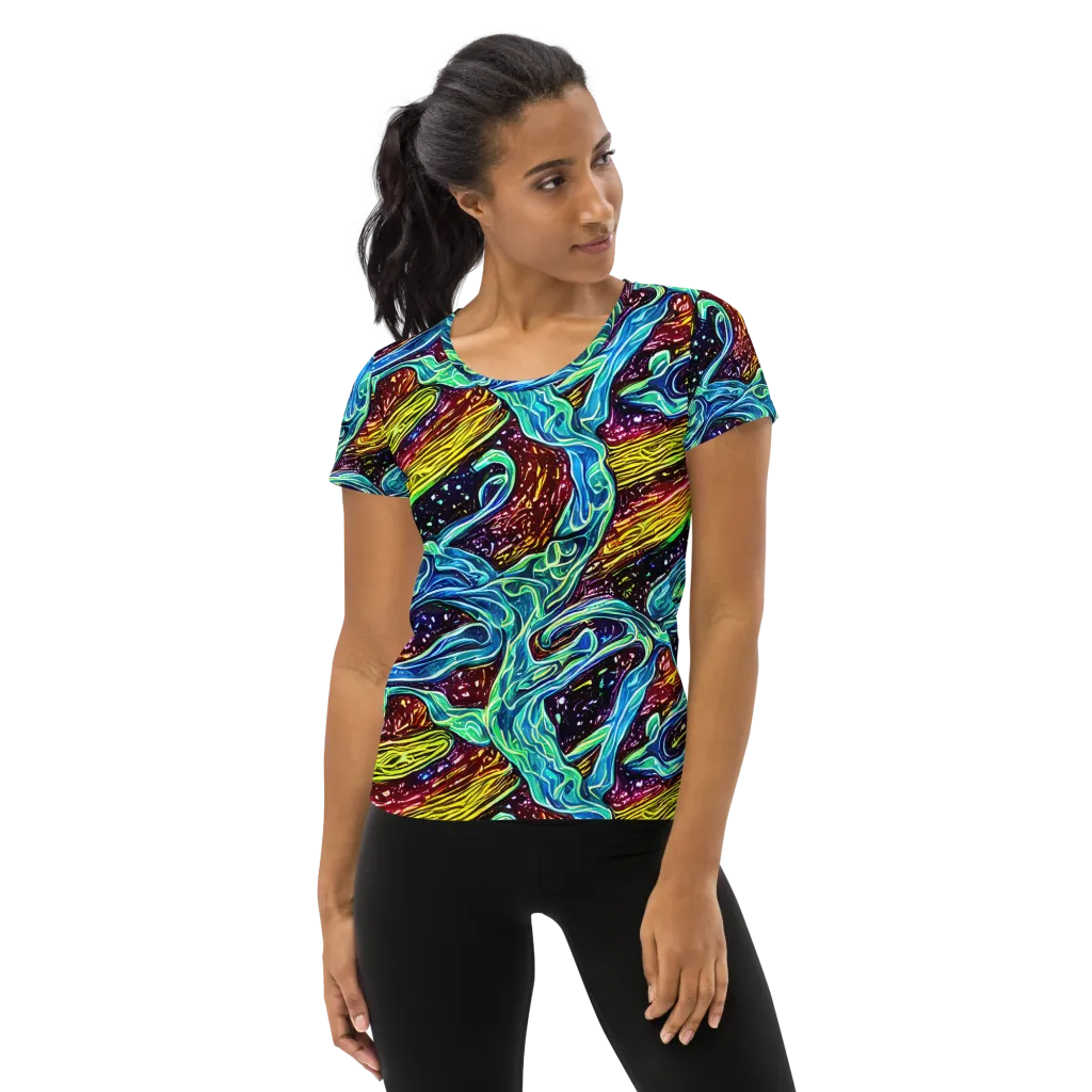 Acid Tide on Women's Athletic T-Shirt — Front