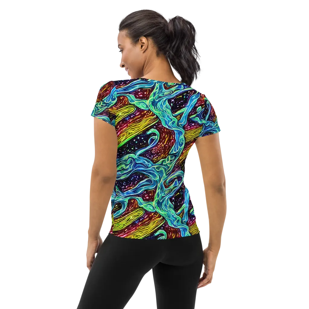 Acid Tide on Women's Athletic T-Shirt — Back