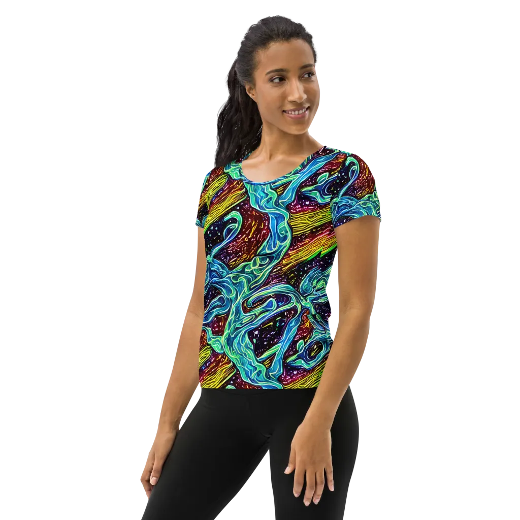Acid Tide on Women's Athletic T-Shirt — Left