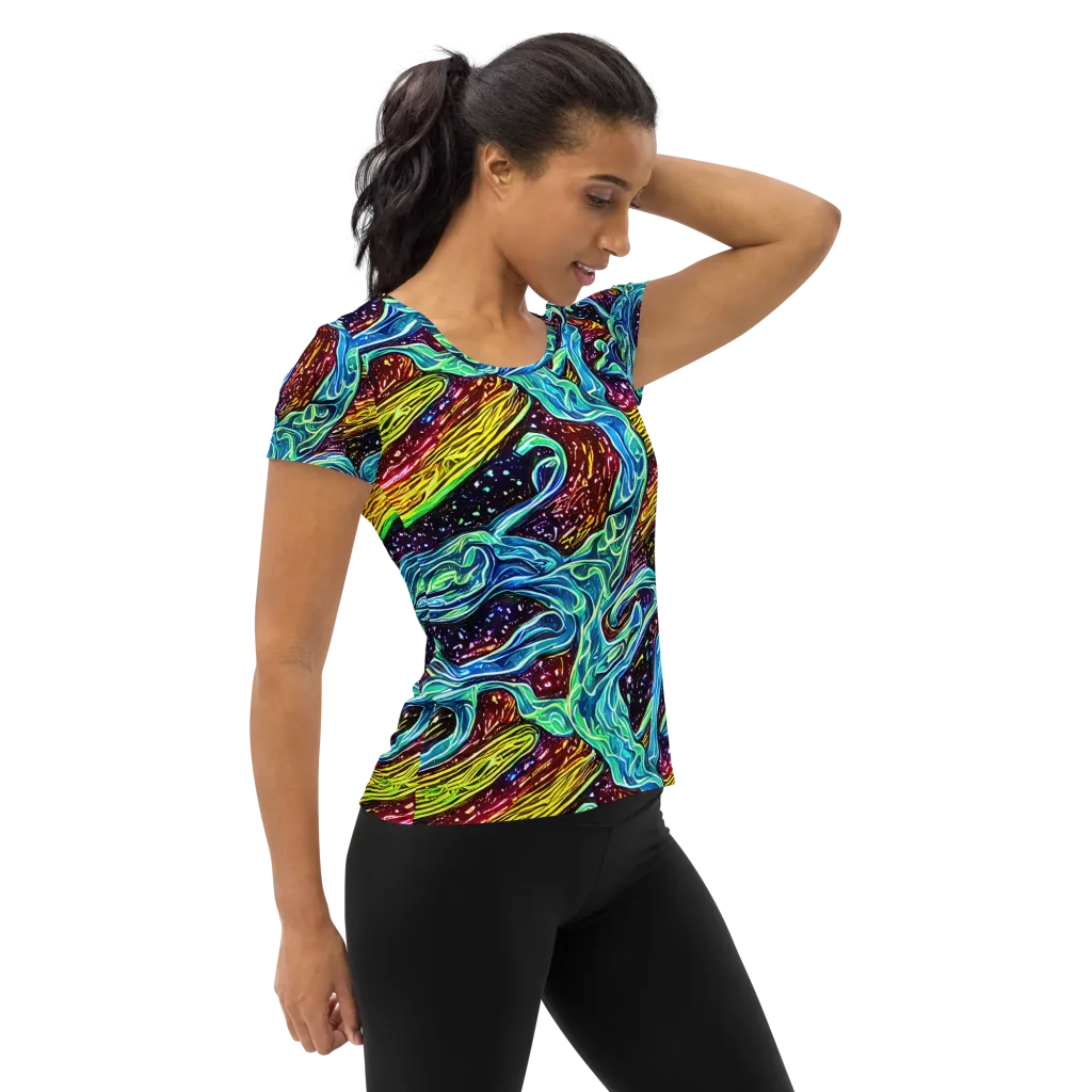 Acid Tide on Women's Athletic T-Shirt — Right