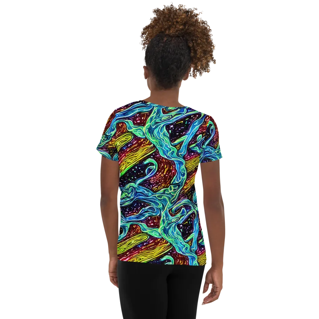 Acid Tide on Women's Athletic T-Shirt — Back