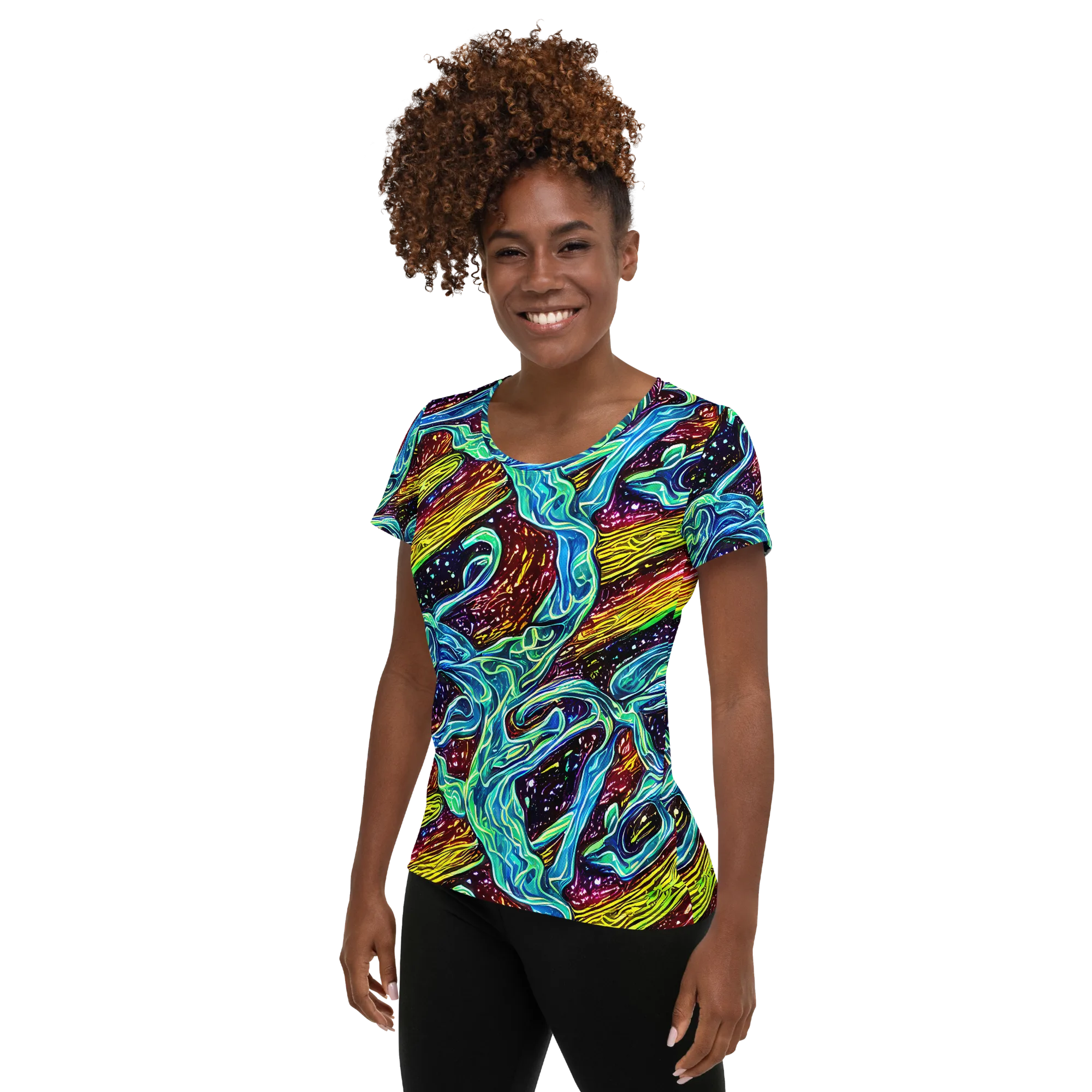 Acid Tide on Women's Athletic T-Shirt — Left