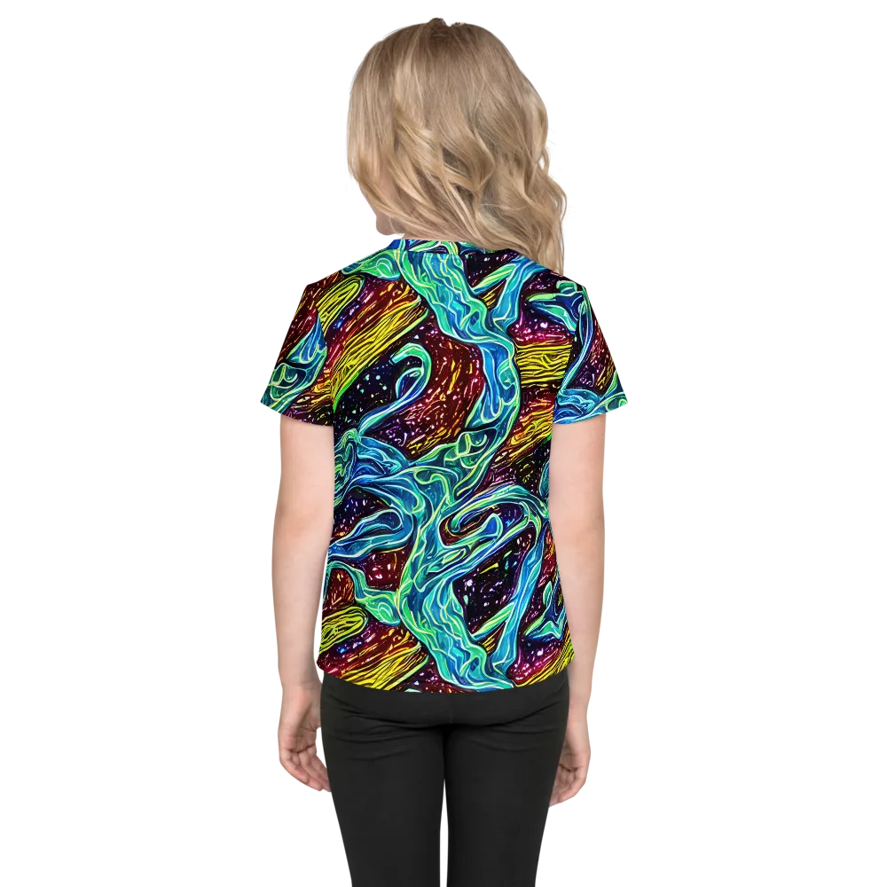 Acid Tide on Kids Crew Neck T-Shirt — Back