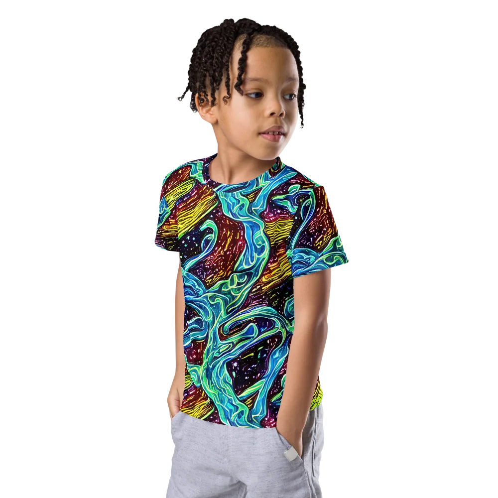 Acid Tide on Kids Crew Neck T-Shirt — Left Front