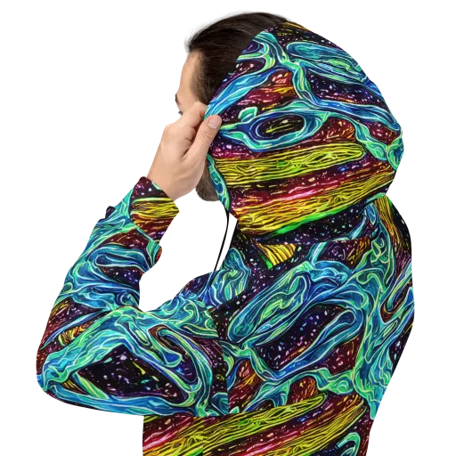 Acid Tide on a Hoodie